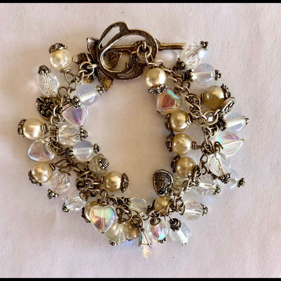 Swarovski Crystal and Seed Pearl Bangle Bracelet - Picture 5 of 6